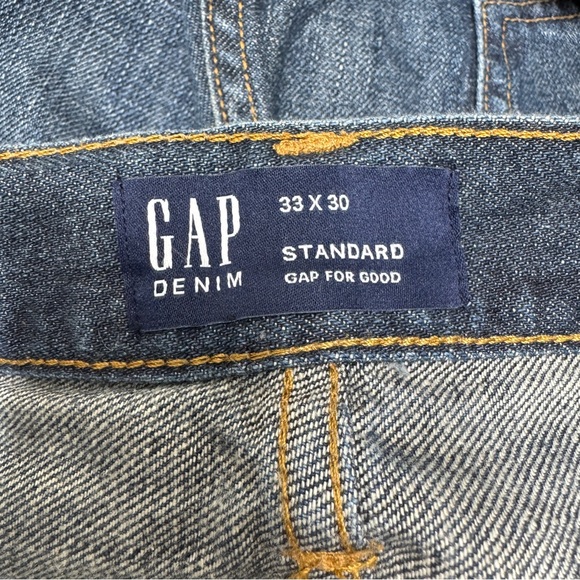 {GAP} "Standard" Mens Dark Blue 33x30 Relaxed Straight Leg Denim Jeans - Picture 5 of 8
